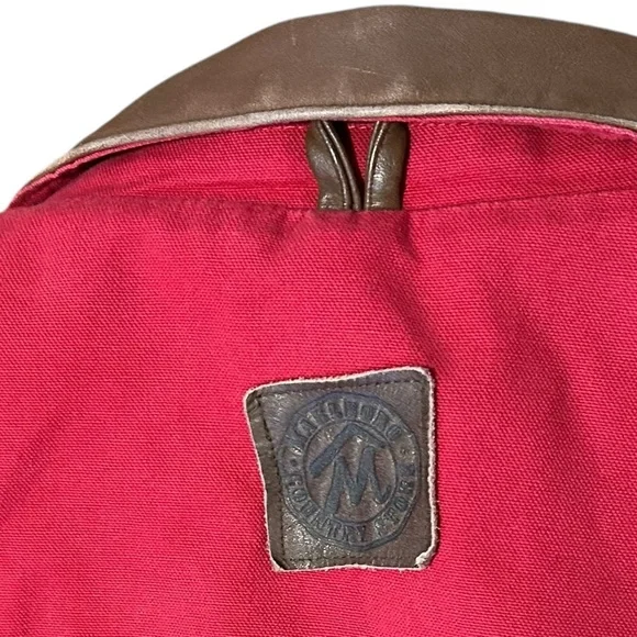 Vintage Marlboro Country Store Chore Coat Red Denim Workwear XL